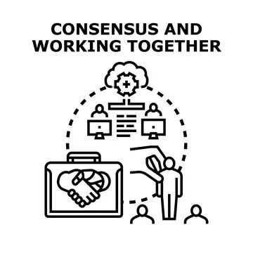Building business consensus and working together concept 스톡 일러스트