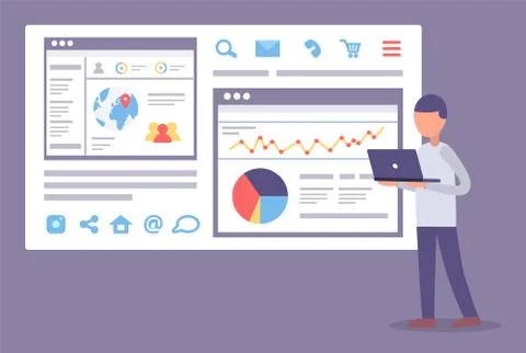 Building Business Website Developing Icon Vector Stock Illustration