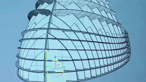 Building in CAD program on computer screen, Nottingham, Nottinghamshire, UK Stock Footage 156084915