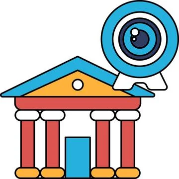 A building with a camera on top of it Ilustración de archivo