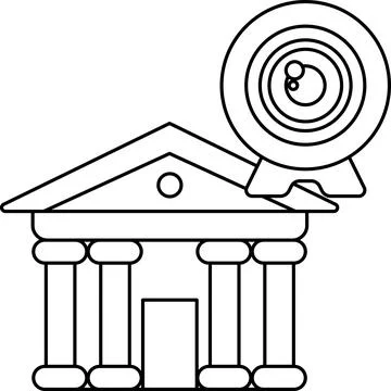A building with a camera on top of it Ilustración de archivo