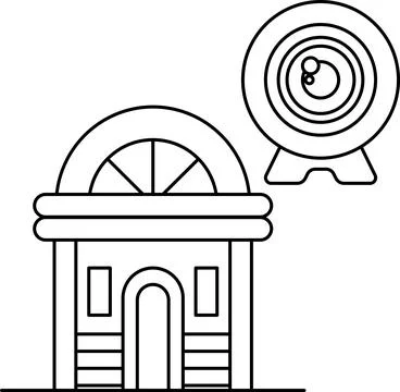 A building with a camera on top of it Ilustración de archivo