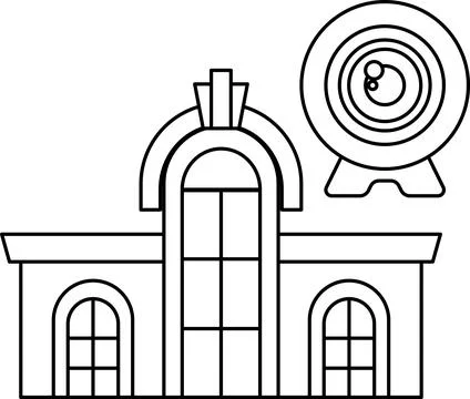A building with a camera on top of it Ilustración de archivo