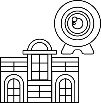 A building with a camera on top of it Ilustración de archivo