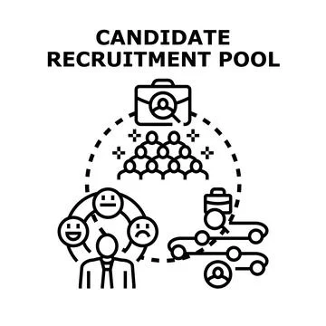 Building candidate recruitment pool for hiring process Stock Illustration