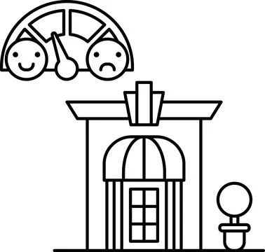 A building with a car on top of it and a speedometer Ilustración de archivo