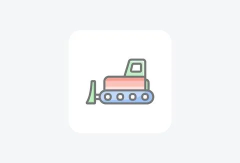 Building, caterpillar fully editable vector fill icon Stock Illustration