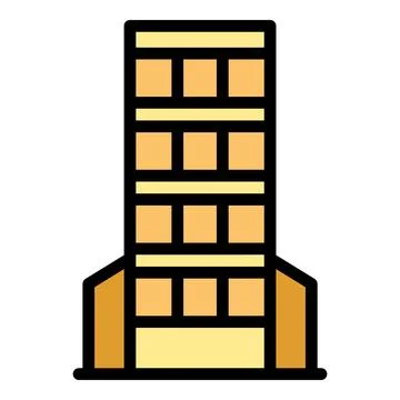 Building center icon vector flat Ilustración de archivo