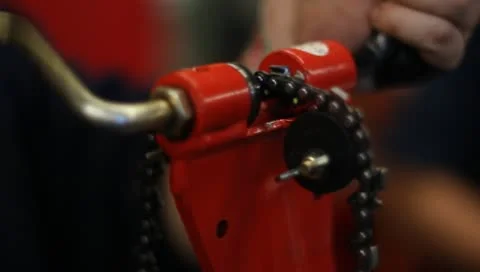 Building chainsaw chain pressing Stock Footage 10585454