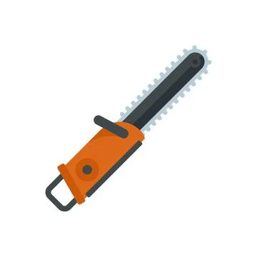 Building chainsaw icon flat isolated vector Stock Illustration
