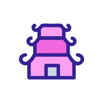 Building China icon vector. Isolated contour symbol illustration Ilustración de archivo