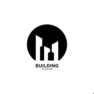 Building with circle Logo Template vector Stock Illustration