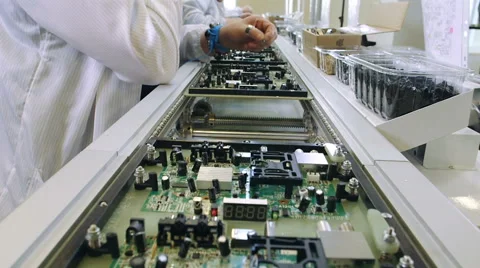 Building Circuit Boards in Electronics Factory Video stock 50305030