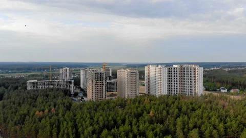 Building a city in the forest Stock Footage 91921860