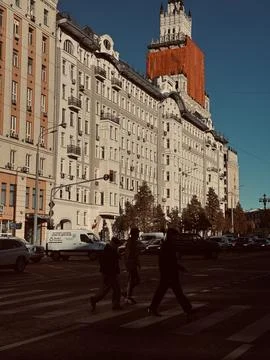 The building is in the city. Stock Photos