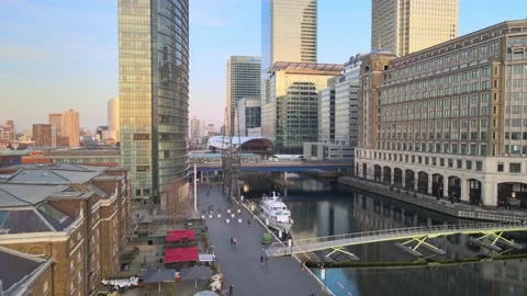 Building in the City, skyscraper Perspective. Architecture, with river and b Stock-Footage 151214170