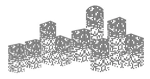 Building City Vector cityscape background featuring illuminated building Illustrazione stock