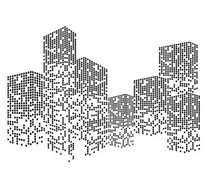 Building City Vector cityscape background featuring illuminated building Ilustración de archivo