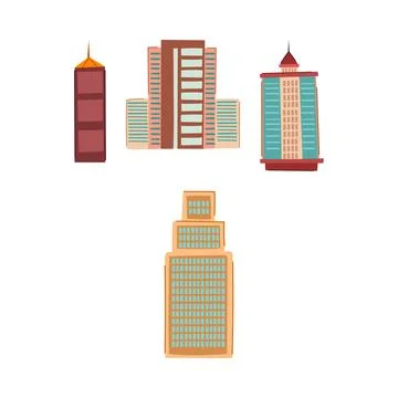 Building cityscape abstract flat vector design element Ilustración de archivo