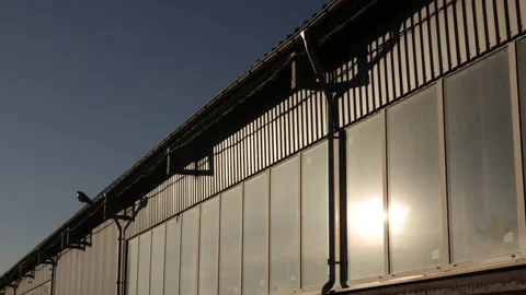 Building cladding, panel structure, manufacturing plant Stock Footage 238786367