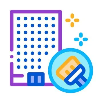 Building Clean Icon Vector Outline Illustration Ilustración de archivo