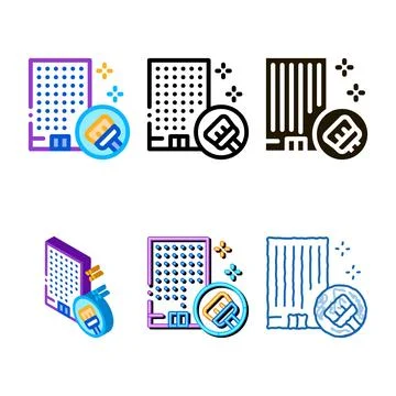 Building clean icon vector variety outline Ilustración de archivo