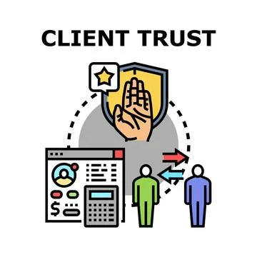 Building client trust and financial security concept Stock Illustration