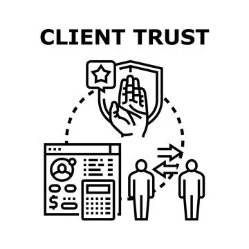 Building client trust and financial security concept Stock Illustration