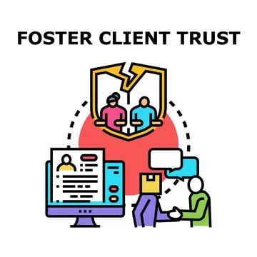 Building client trust and reputation management concept Stock Illustration