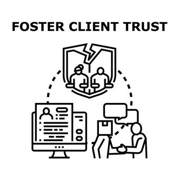 Building client trust and reputation management concept Stock Illustration