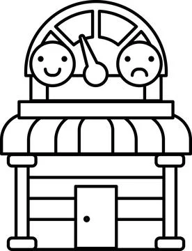 A building with a clock on the front Ilustración de archivo