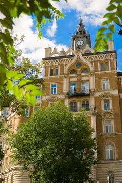The building with the clock Stock Photos