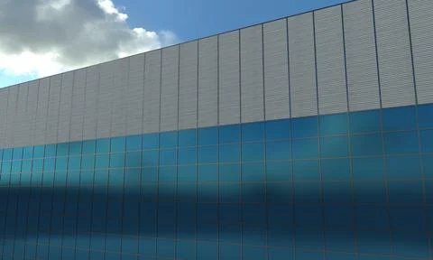 Building Closeup 3d Rendered Stock Illustration