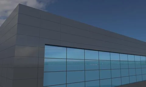 Building Closeup 3d Rendered Ilustración de archivo