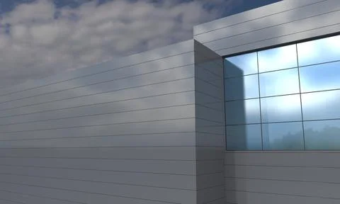 Building Closeup 3d Rendered Ilustración de archivo