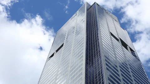 Building with clouds HD Copy space Stock Footage 44620816