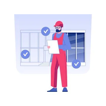 Building code inspection isolated concept vector illustration. Stock Illustration
