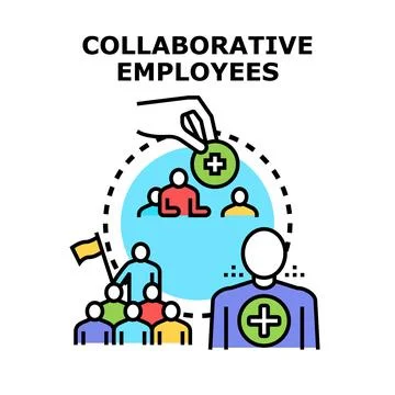 Building collaborative teams and engaging employees concept Ilustración de archivo