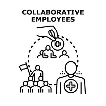 Building collaborative teams and engaging employees concept Ilustración de archivo