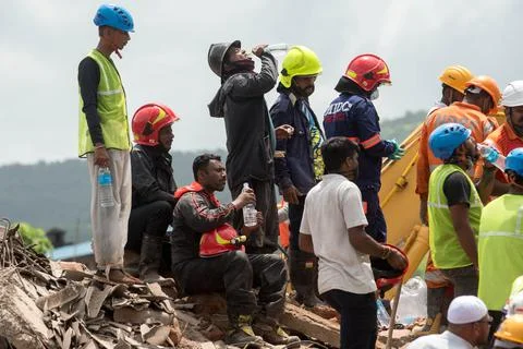 Building collapse - Mahad 库存照片