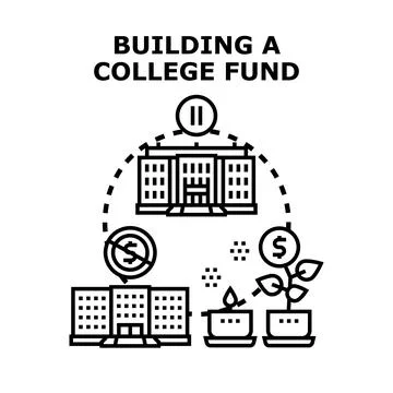 Building a college fund concept vector illustration Ilustración de archivo