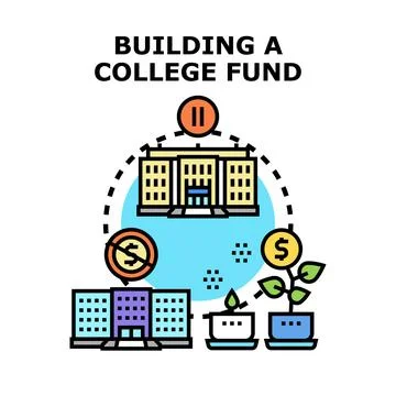 Building a college fund concept vector illustration Ilustración de archivo