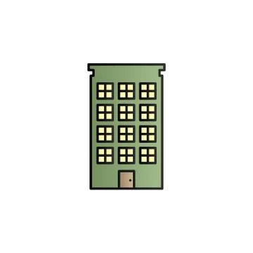 Building color gradient vector icon Stock Illustration