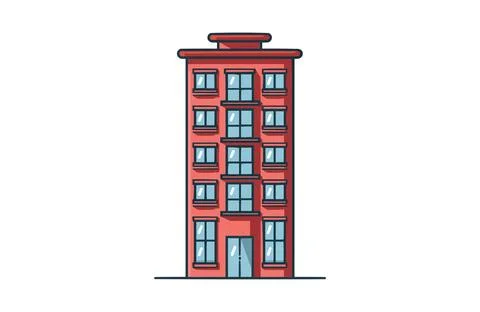Building color icon vector, isolated on white background. Beautiful buildin.. Stock Illustration