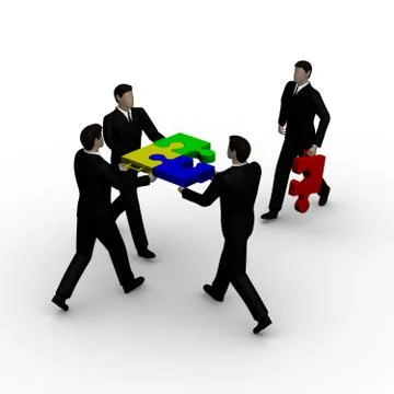 Building a color puzzle Stock Illustration