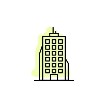 Building with color shadow vector icon in building set Stock Illustration
