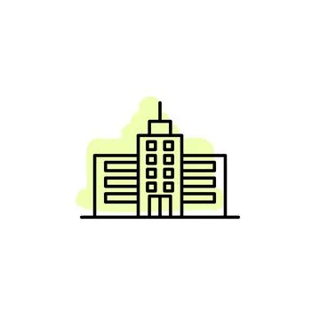 Building with color shadow vector icon in building set Stock Illustration
