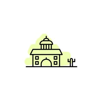 Building with color shadow vector icon in building set Stock Illustration