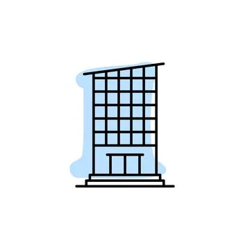 Building with color shadow vector icon in building set Stock Illustration
