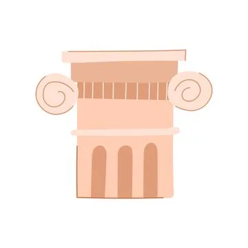 Building column ancient cartoon vector illustration Ilustración de archivo